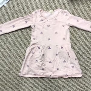 H&M glitter heart sweatshirt dress size 6-8